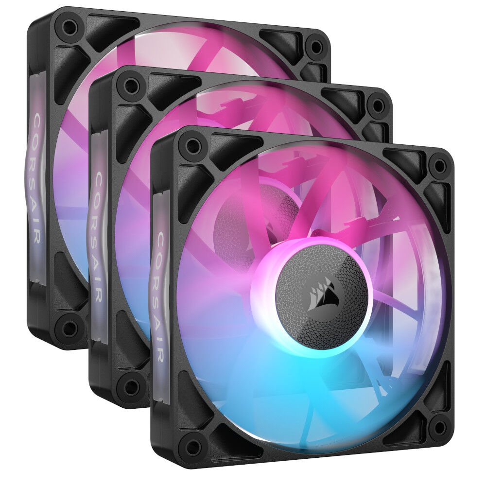 Corsair iCUE LINK RX120 RGB Series, PWM fan 3-pack - 120 mm, black