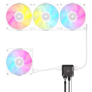 Corsair iCUE LINK RX120 RGB Series, PWM fans pack of 3 - 120 mm, white