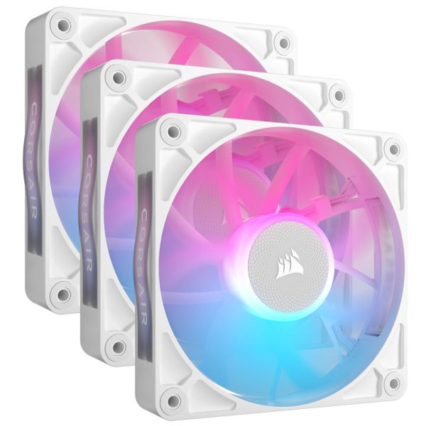 Corsair iCUE LINK RX120 RGB Series, PWM fans pack of 3 – 120 mm, white