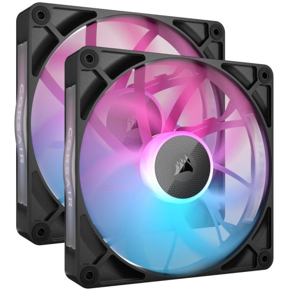 Corsair iCUE LINK RX140 RGB Series, PWM fan pack of 2 – 140mm, black
