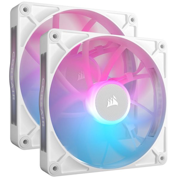 Corsair iCUE LINK RX140 RGB Series, PWM fan pack of 2 – 140mm, white
