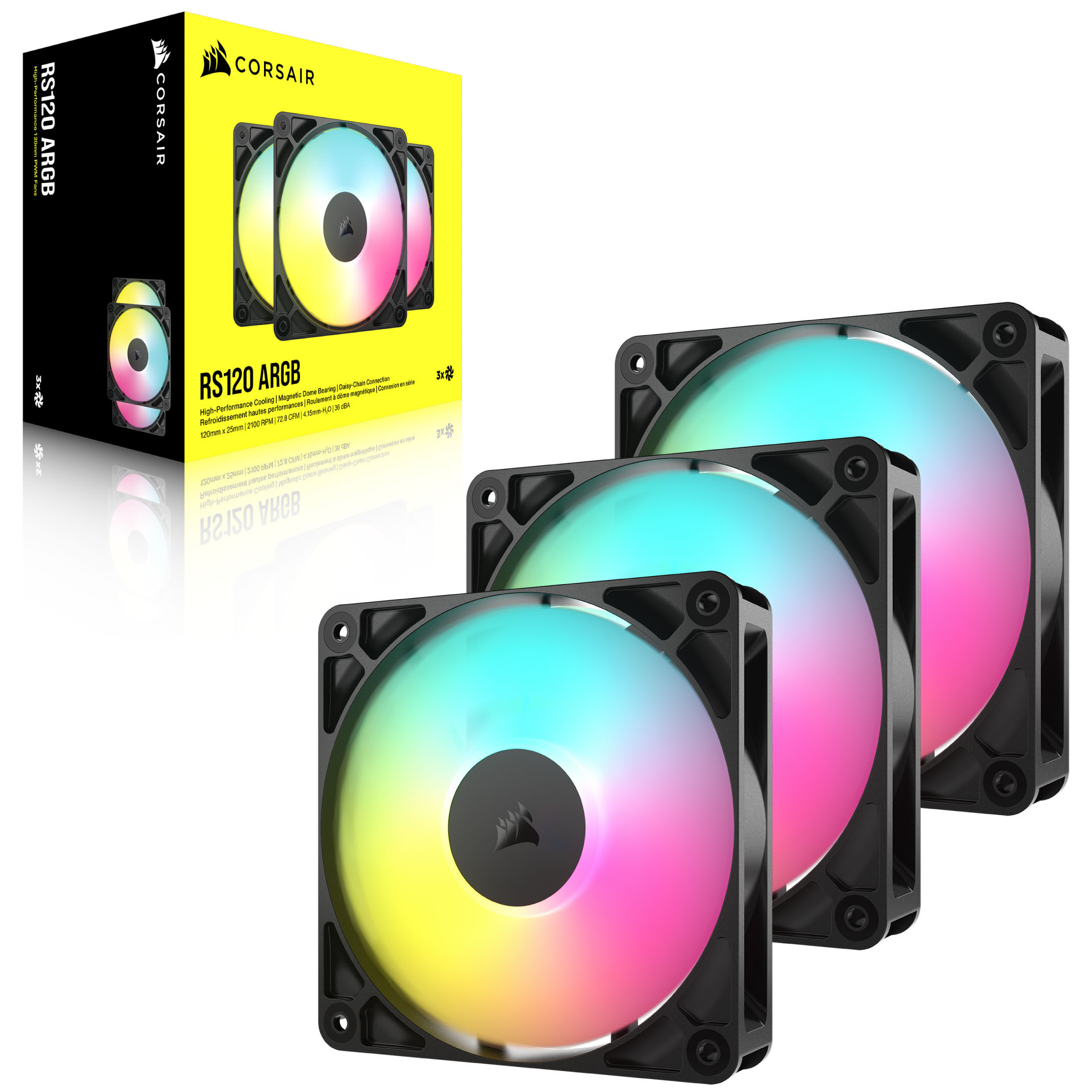 Corsair RS ARGB PWM fans - 3-pack, 120 mm, black : image 15