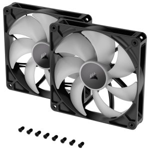 Corsair RS ARGB PWM fans - 2-pack, 140 mm, black