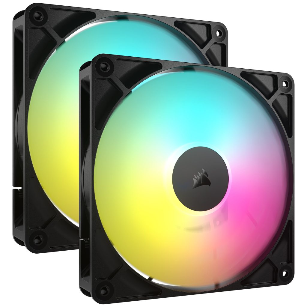 Corsair RS ARGB PWM fans - 2-pack, 140 mm, black