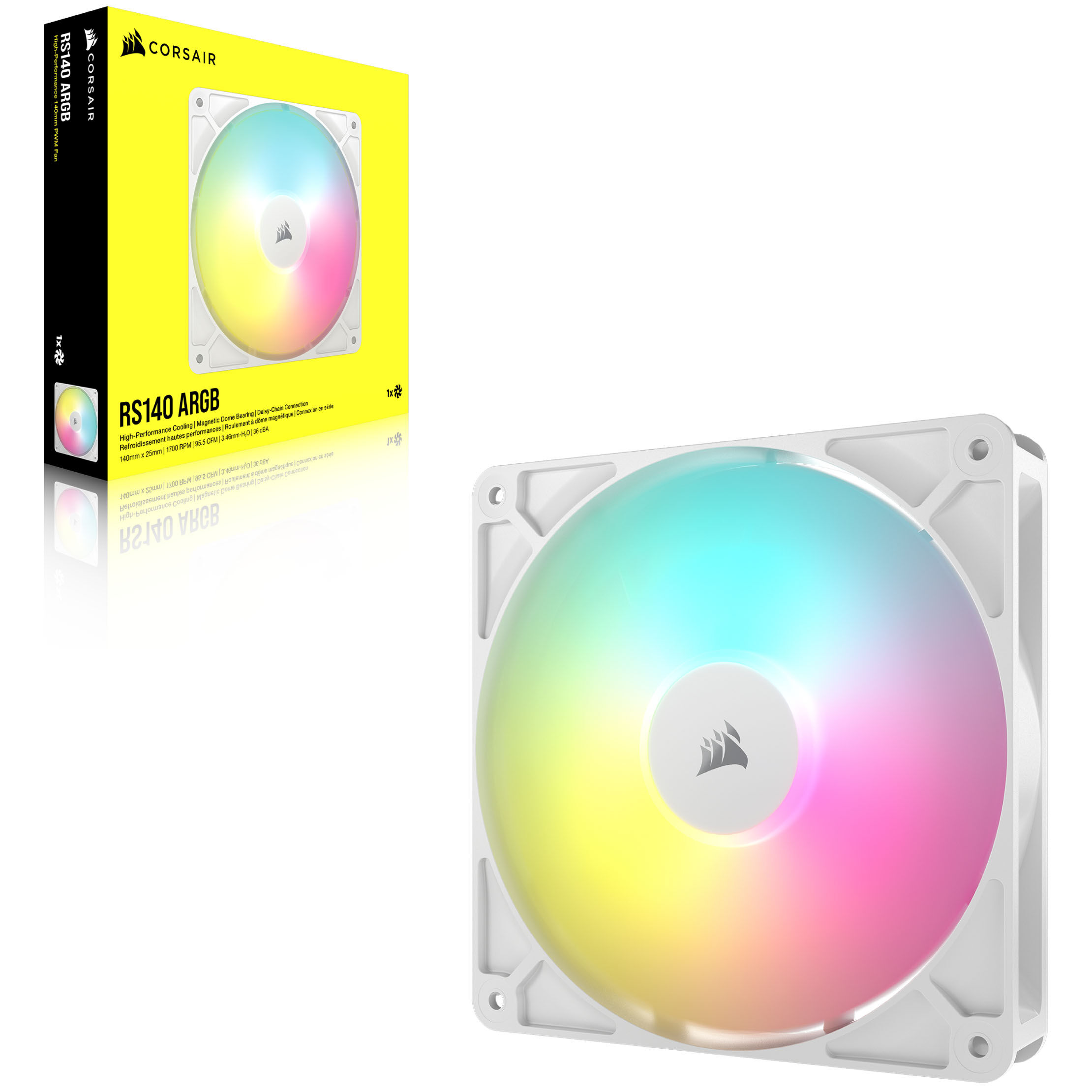 Corsair RS ARGB PWM fan - 140 mm, white