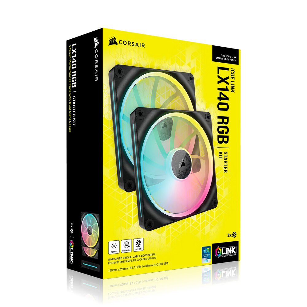 Corsair iCUE Link LX140 RGB, PWM fan, 2-pack - 140mm, black : image 8
