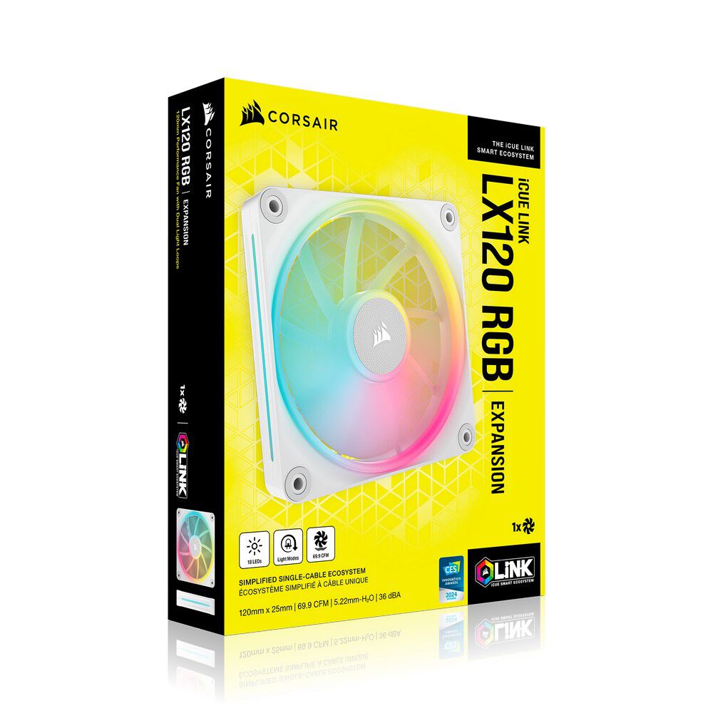 Corsair iCUE Link LX120 RGB, PWM fan - 120mm, white