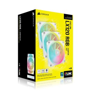 Corsair iCUE Link LX120 RGB, PWM fan, 3-pack - 120mm, white