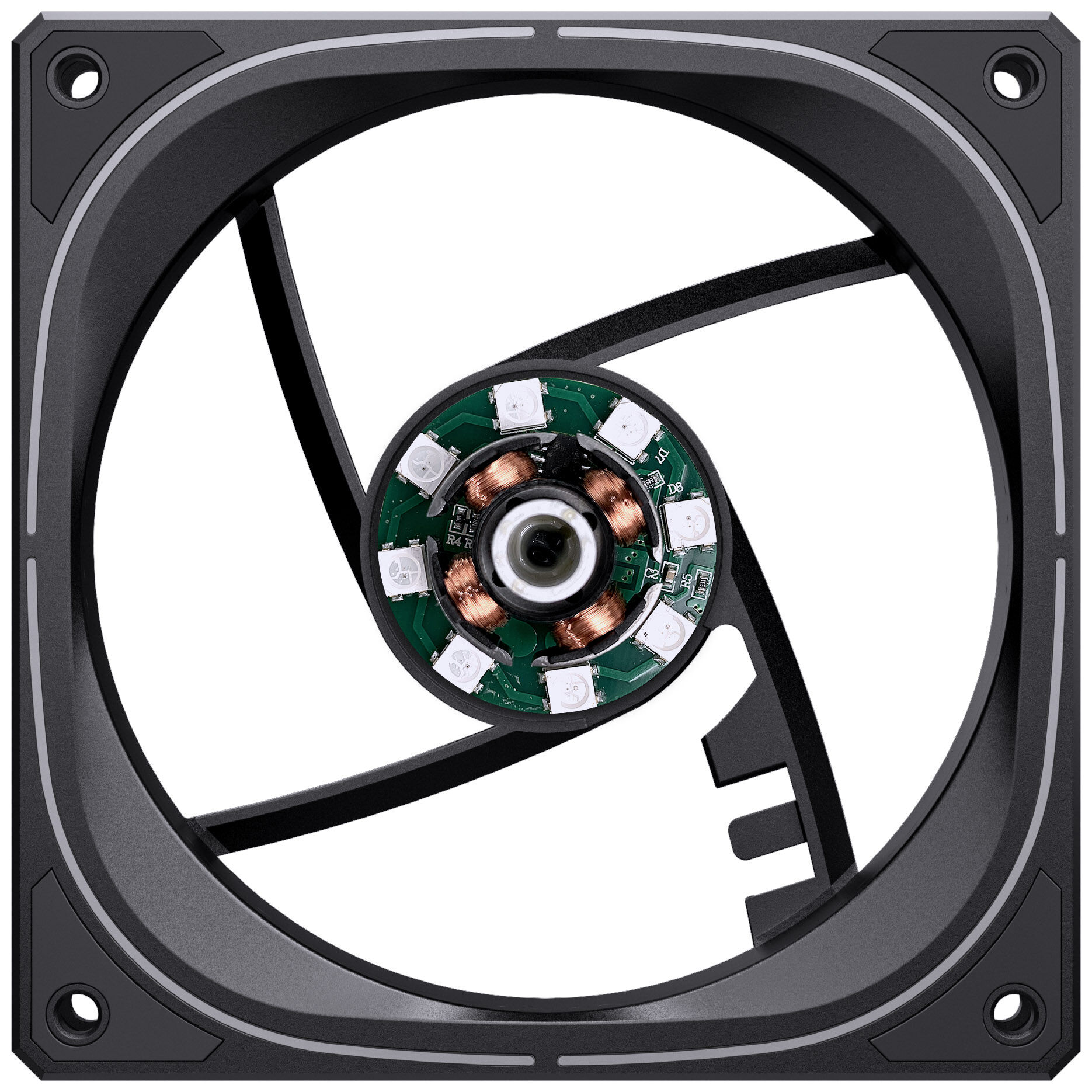 Jonsbo FR-505, ARGB 5V 3PIN, Reversed 120mm Fan - black : image 10