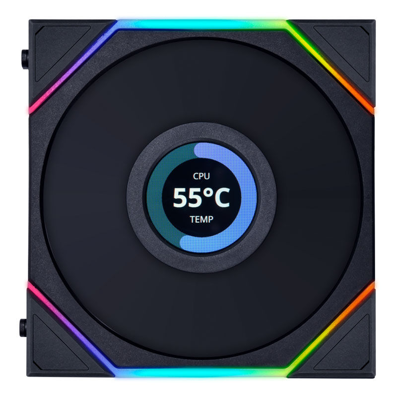 Lian Li UNI FAN TL LCD Series fans, pack of 3 incl. controller - 120mm, black - B-Grade