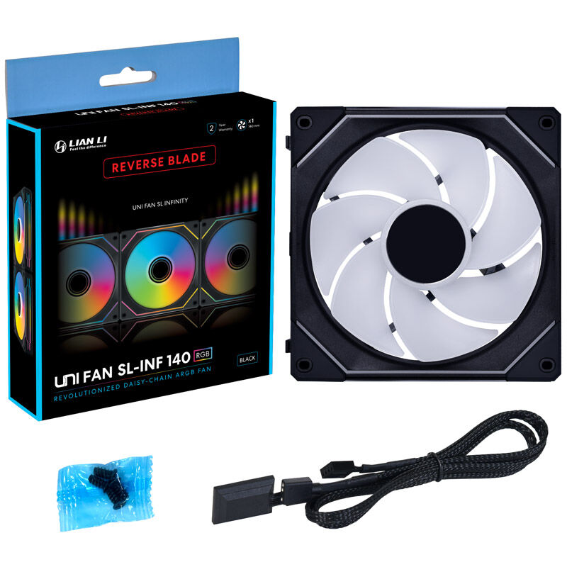 Lian Li UNI FAN SL-INF Infinity 140 ARGB Reverse Blade PWM - 140mm, Black : image 8