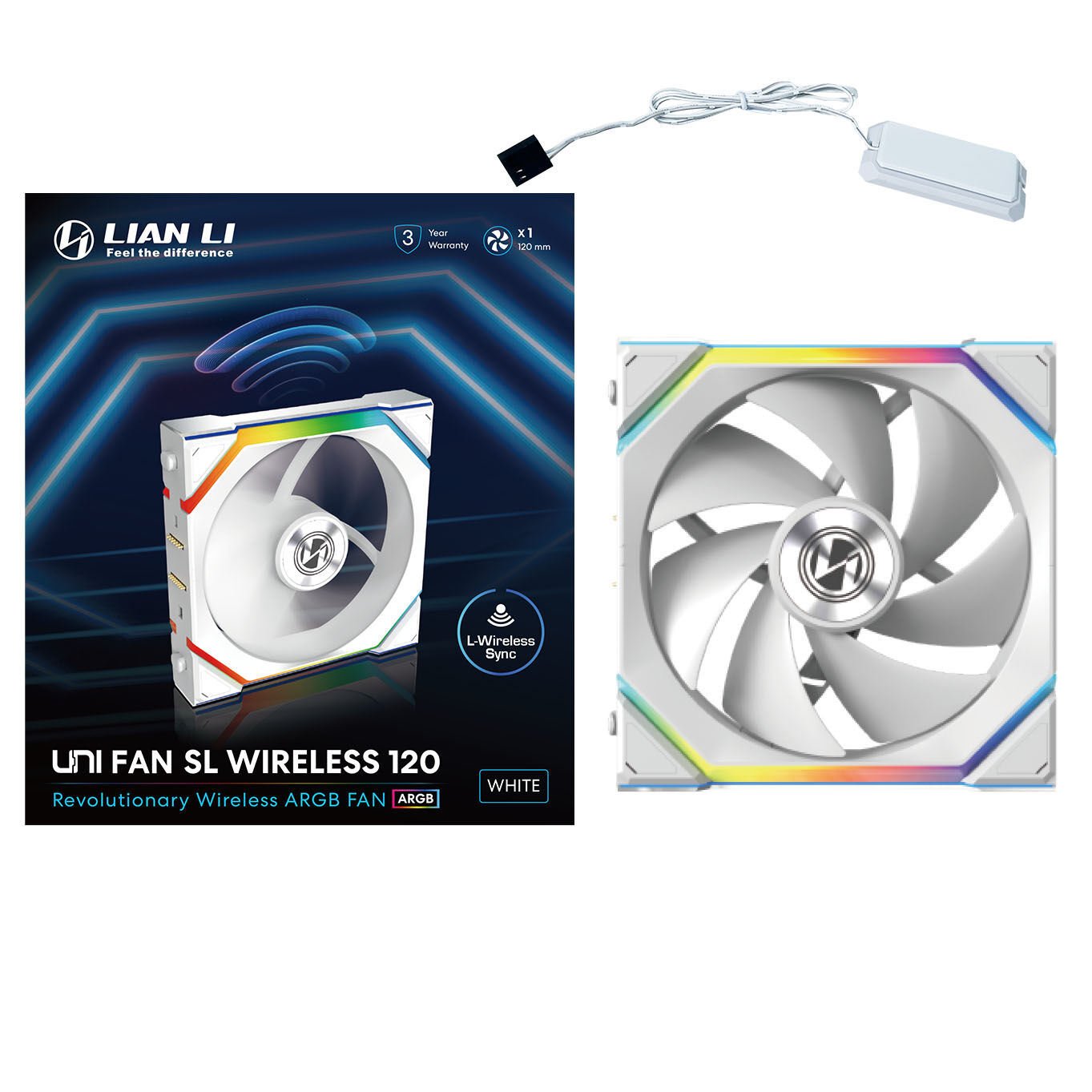 Lian Li UNI FAN SL Wireless ARGB PWM Fan - 120 mm, white