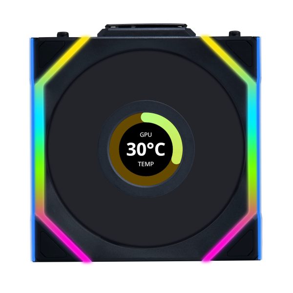 Lian Li UNI FAN SL Wireless LCD Fan, ARGB, PWM – 120 mm, black – B-Grade