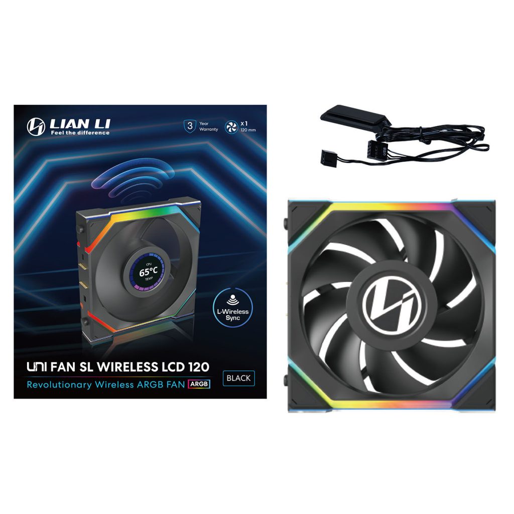 Lian Li UNI FAN SL Wireless LCD Fan, ARGB, PWM - 120 mm, black