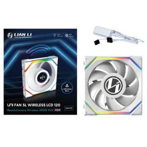 Lian Li UNI FAN SL Wireless LCD Fan, ARGB, PWM - 120 mm, white