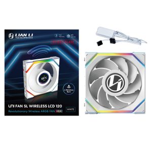Lian Li UNI FAN SL Wireless LCD Fan, ARGB, PWM - Reverse Blade, 120 mm, white