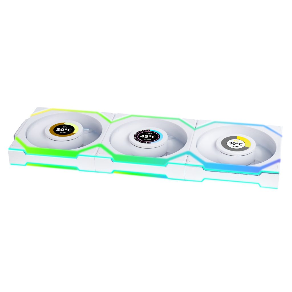 Lian Li UNI FAN SL Wireless LCD Fan, ARGB, PWM, 3-Pack incl. Controller - 120 mm, white : image 2