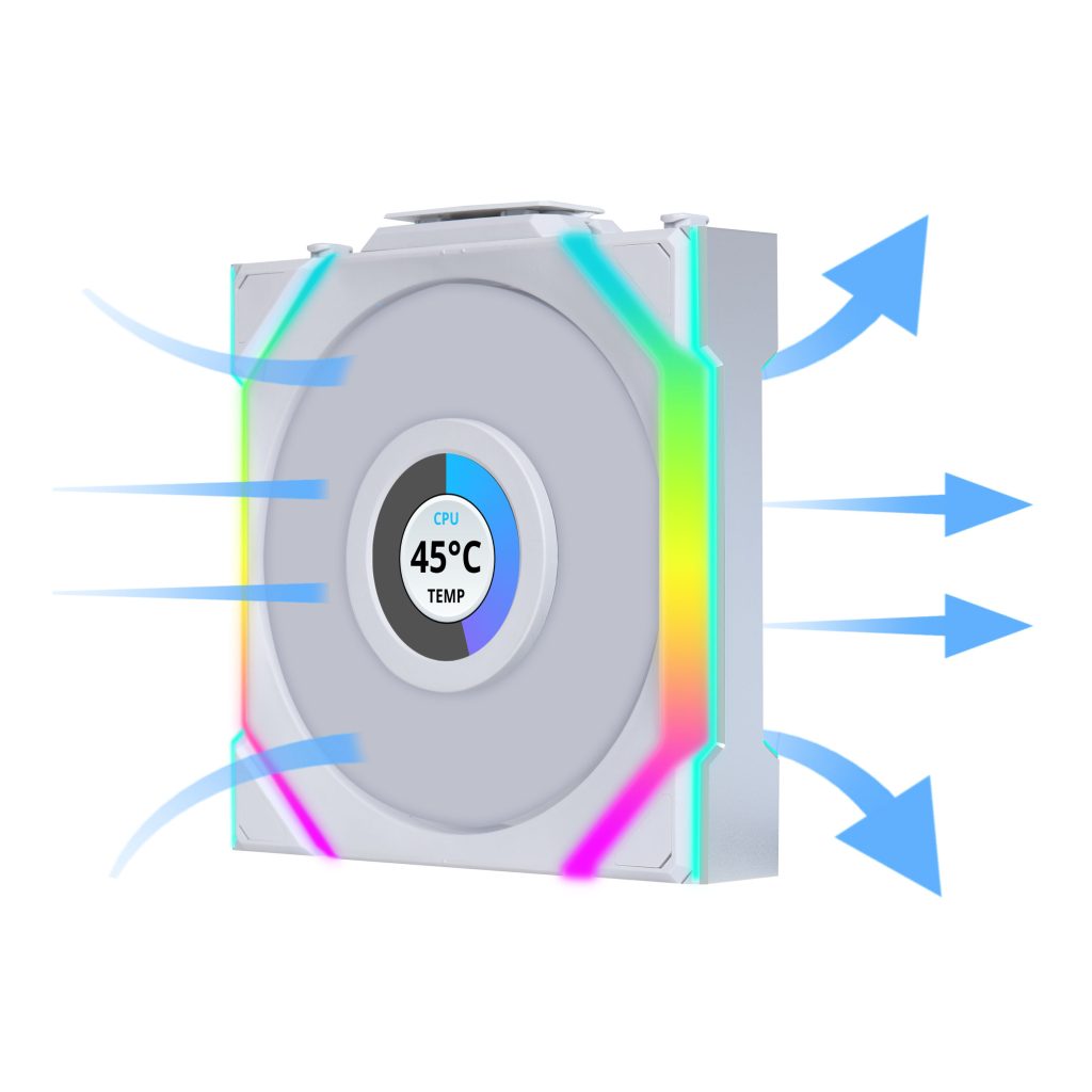 Lian Li UNI FAN SL Wireless LCD Fan, ARGB, PWM, 3-Pack incl. Controller - 120 mm, white : image 5