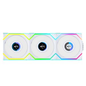Lian Li UNI FAN SL Wireless LCD fan, ARGB, PWM, 3-pack including controller - Reverse Blade, 120 mm, white : image 1