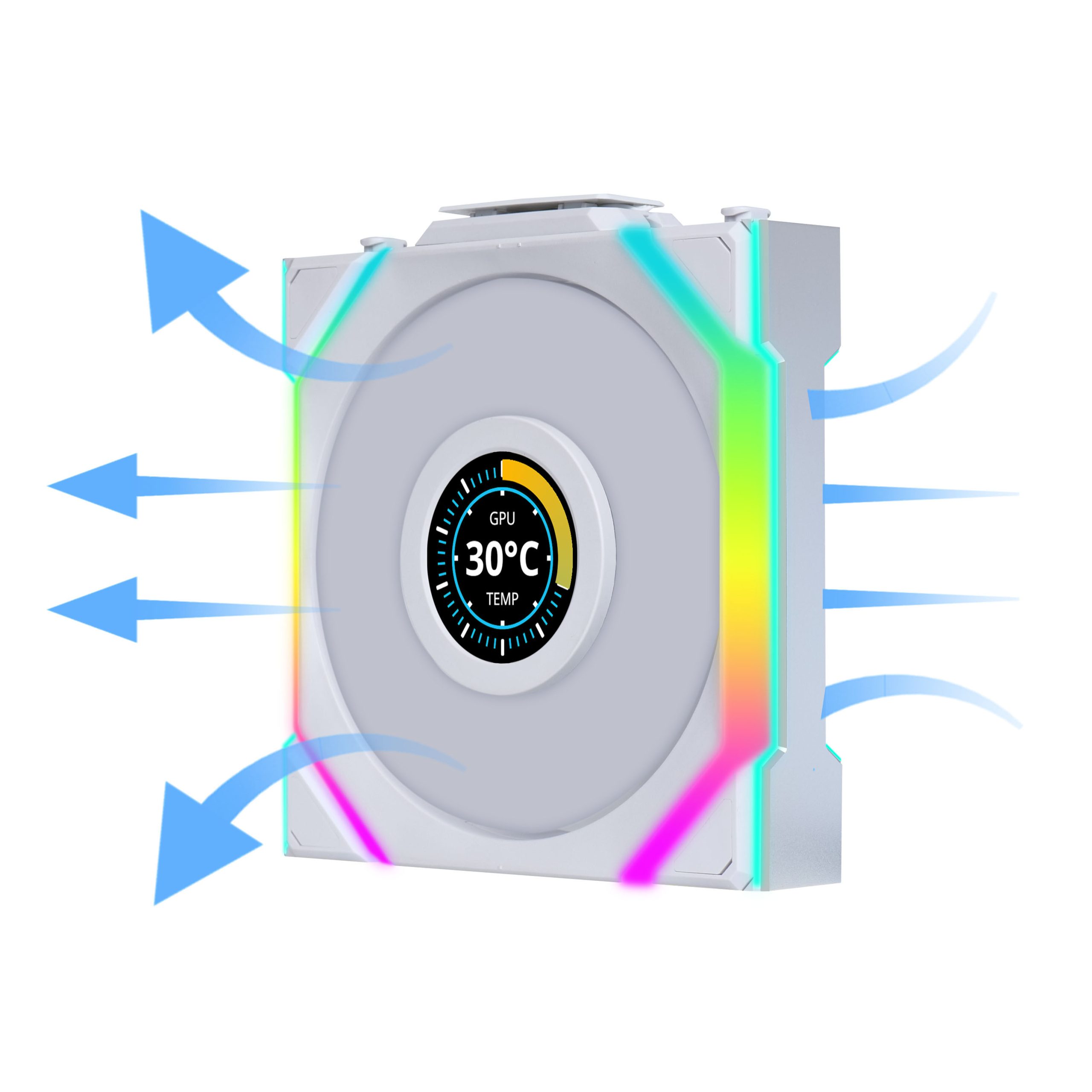 Lian Li UNI FAN SL Wireless LCD fan, ARGB, PWM, 3-pack including controller - Reverse Blade, 120 mm, white : image 5