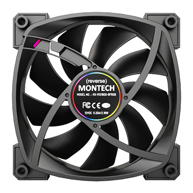 Montech RX120 PWM ARGB Reverse Fan - 120mm, black