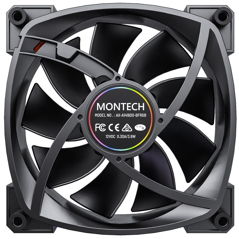 Montech AX140 PWM ARGB fan - 140mm, black : image 3