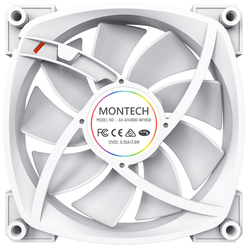 Montech AX140 PWM ARGB fan - 140mm, white