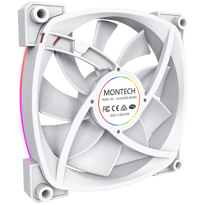 Montech AX140 PWM ARGB fan - 140mm, white