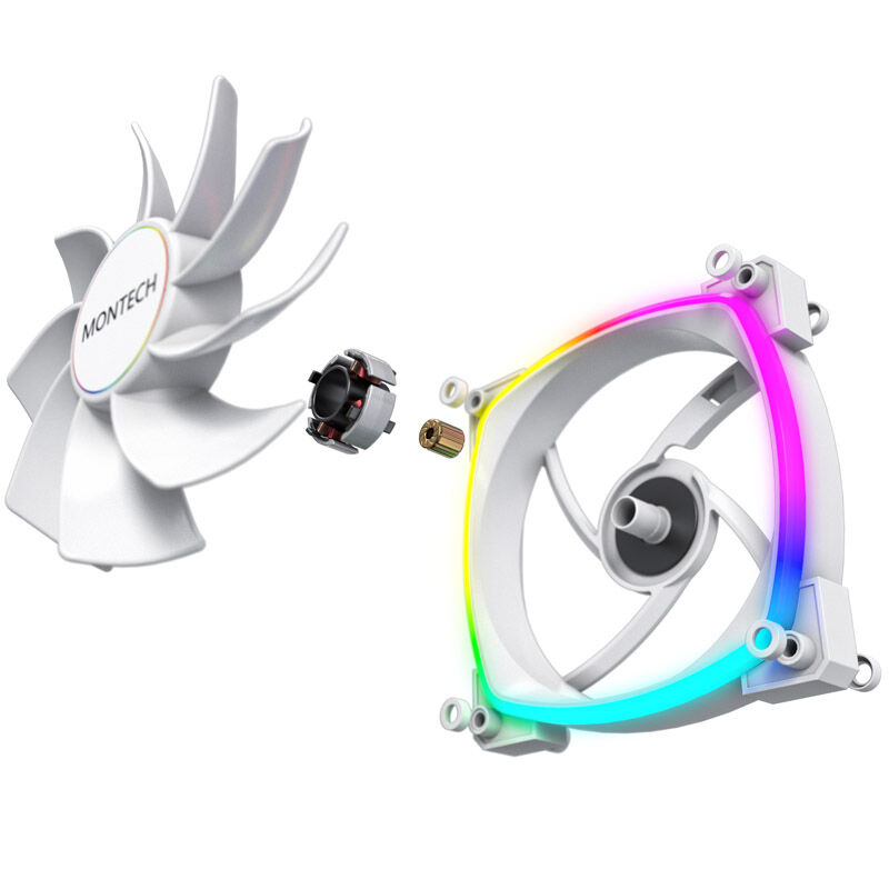 Montech RX140 PWM ARGB reverse fan - 140mm, white