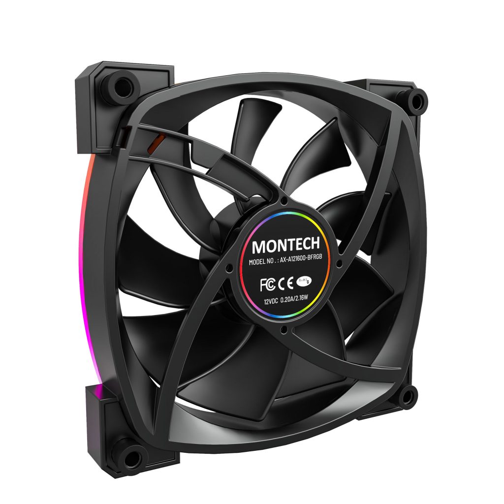 Montech AX120 PWM ARGB fan, 3-pack, black - 120mm