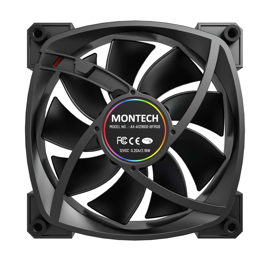 Montech AX120 PWM ARGB fan, 3-pack, black - 120mm
