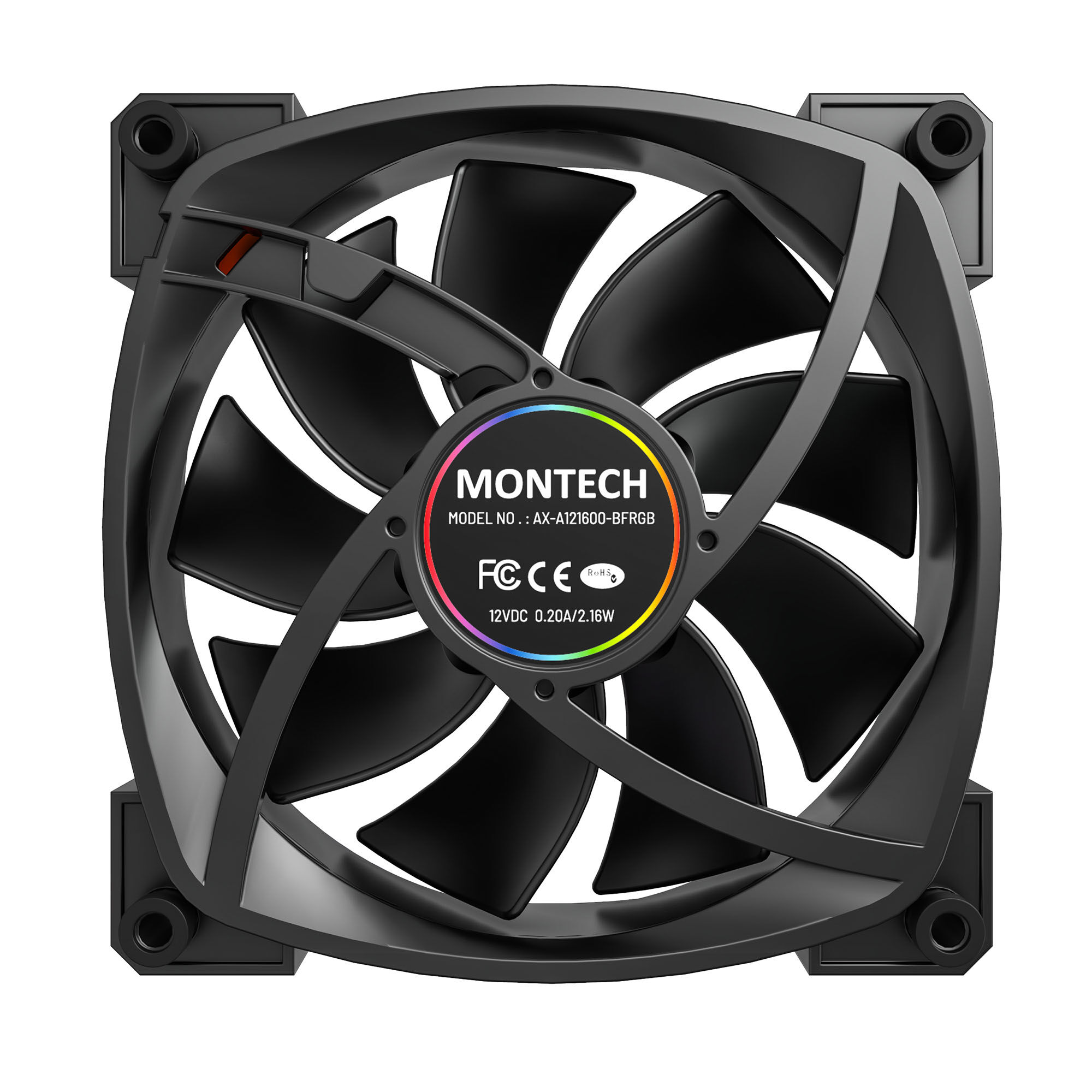 Montech AX120 PWM ARGB fan, 3-pack, black - 120mm