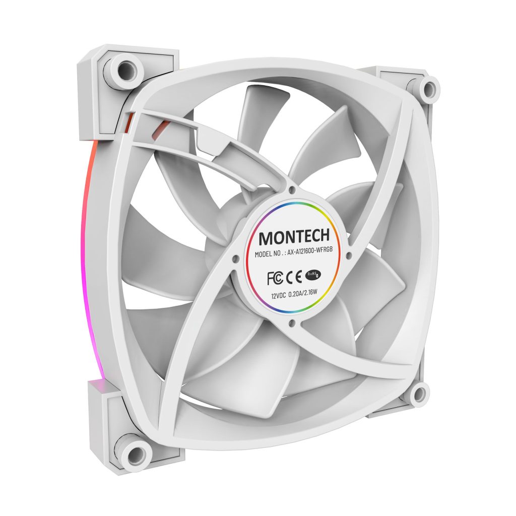 Montech AX120 PWM ARGB fan, 3-pack, white - 120mm