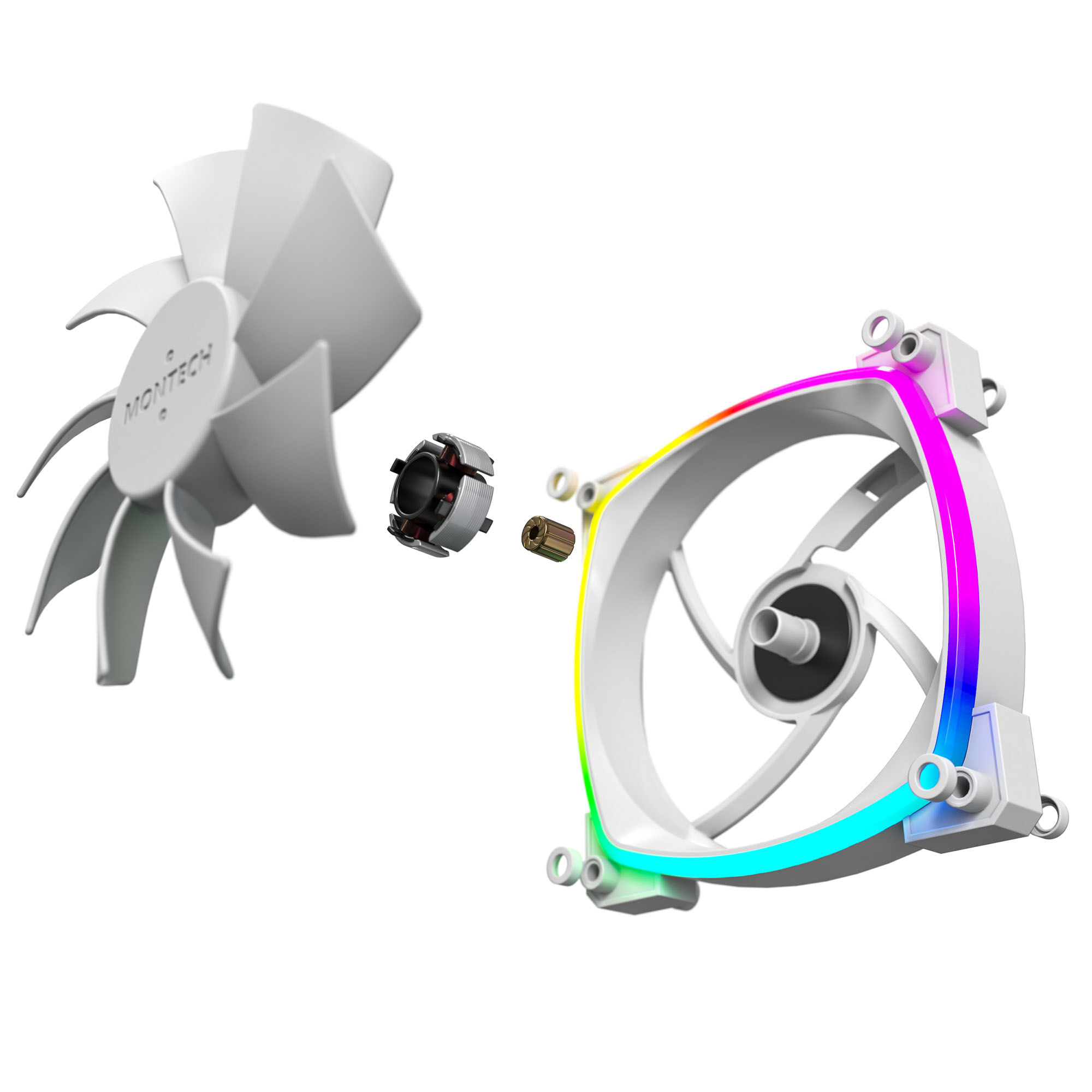Montech AX120 PWM ARGB fan, 3-pack, white - 120mm