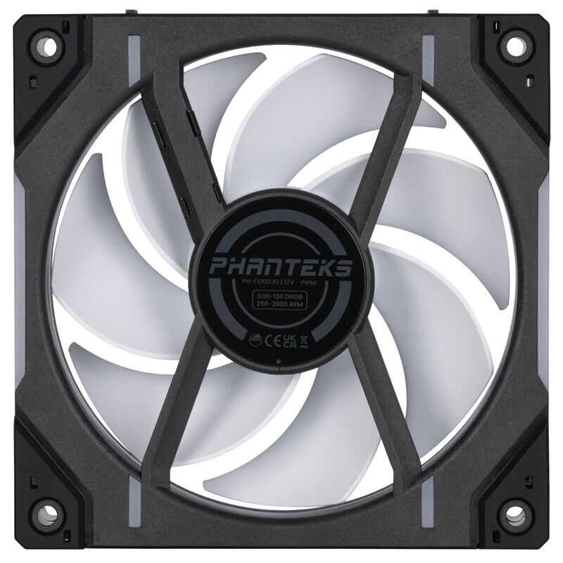 PHANTEKS D30 PWM D-RGB Regular Airflow fan - 120mm, black