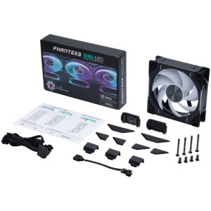 PHANTEKS D30 PWM D-RGB Regular Airflow fan - 120mm, black