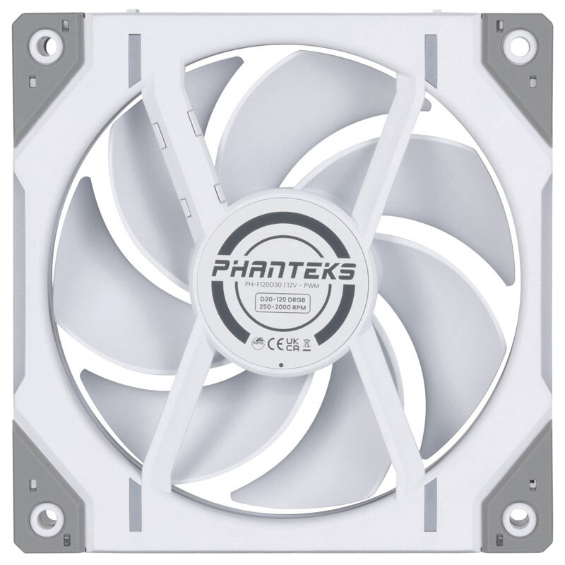 PHANTEKS D30 PWM Regular Airflow D-RGB fan - 120mm, white : image 3