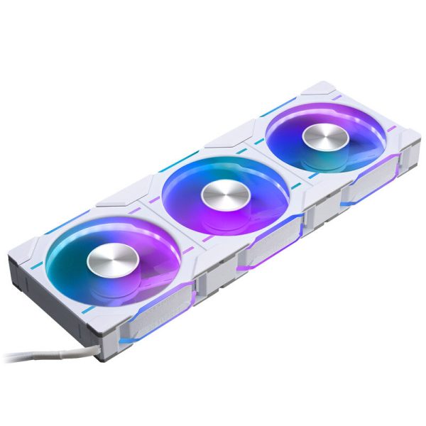 PHANTEKS D30 PWM Reverse Airflow D-RGB fan, Triple Pack – 120mm, white