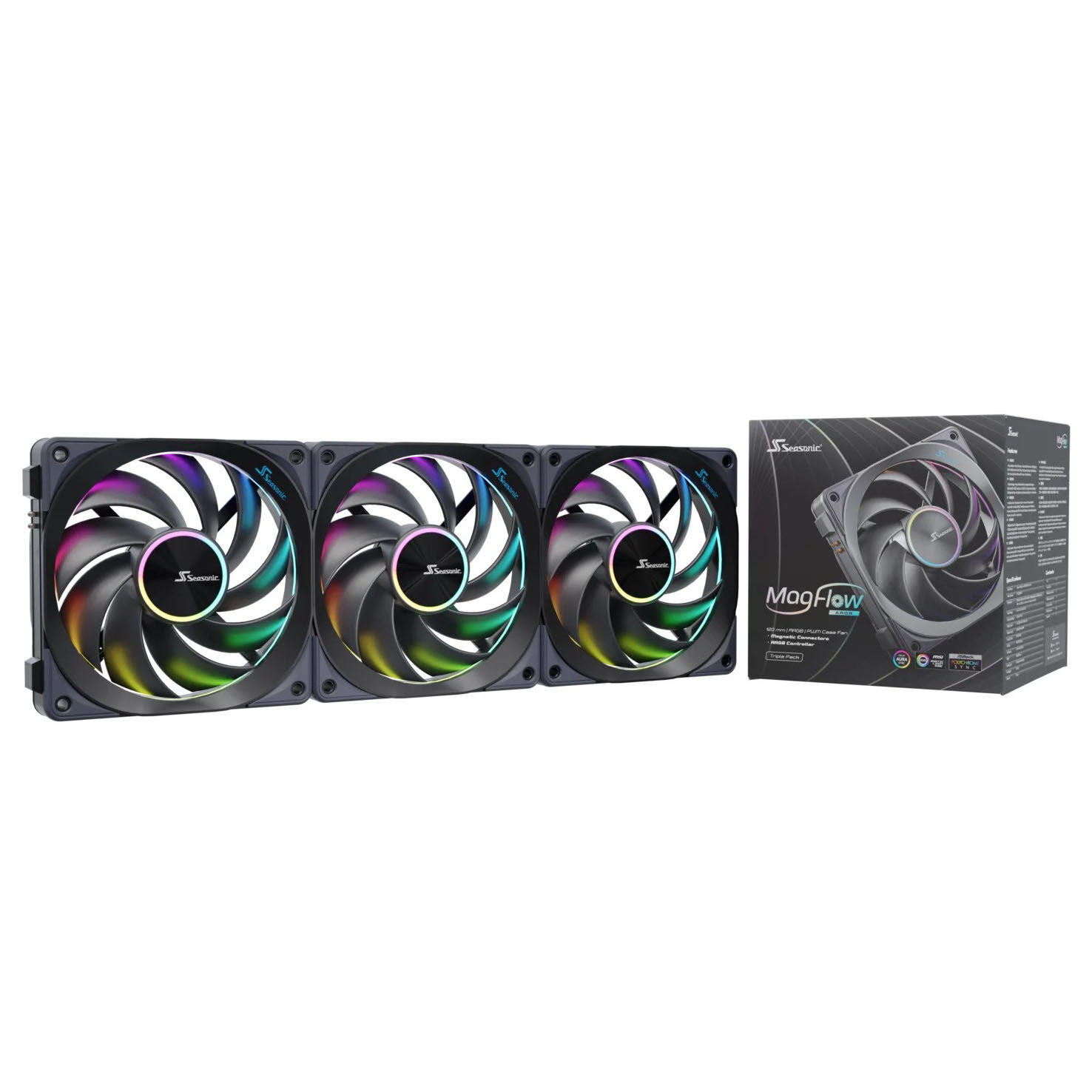 Seasonic MagFlow 1225 ARGB PWM fan - 120mm, kit of 3 : image 1