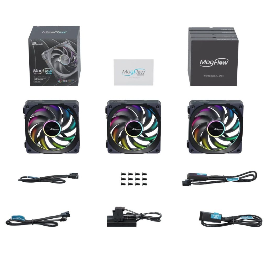 Seasonic MagFlow 1225 ARGB PWM fan - 120mm, kit of 3 : image 8