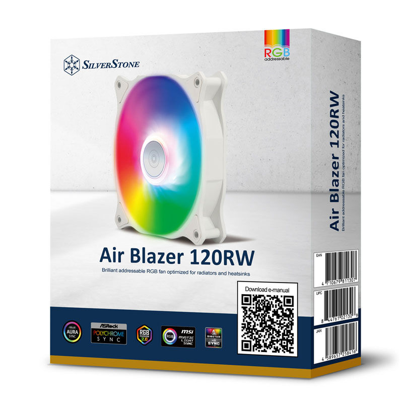 Silverstone Air Blazer 120RW fan, ARGB - 120mm, white