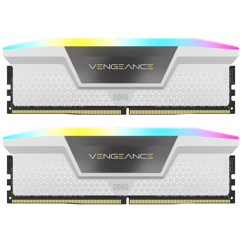 Corsair Vengeance RGB, DDR5-6200, CL36 - 32GB Dual Kit, White