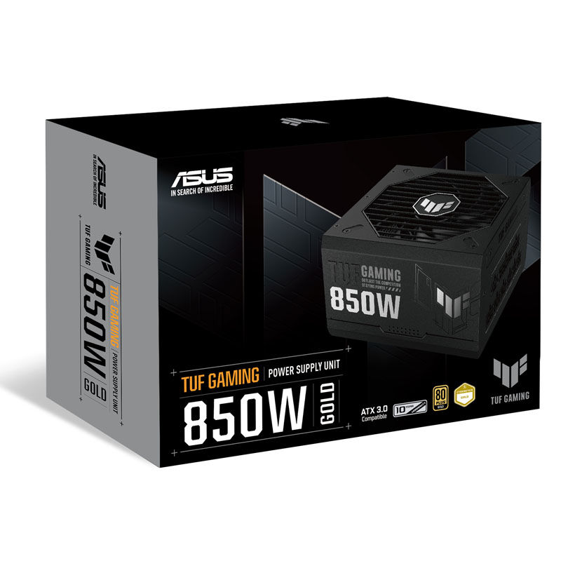 ASUS TUF Gaming 850W Gold 80 PLUS Gold power supply, modular - 850 watts