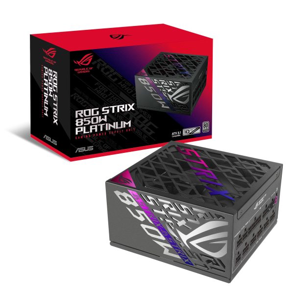 ASUS ROG Strix 850 Platinum power supply, 80 PLUS Platinum, modular, PCIe 5.1 – 850 watts