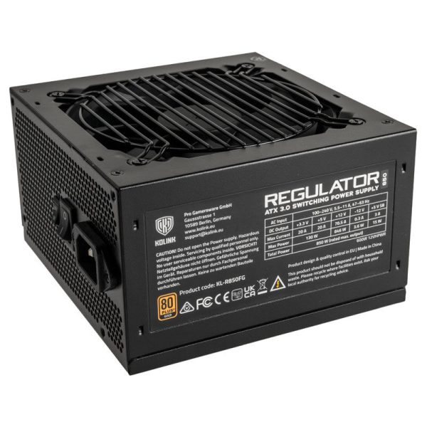 Kolink Regulator 80 PLUS Gold power supply, ATX 3.0, PCIe 5.0, modular – 850 watts