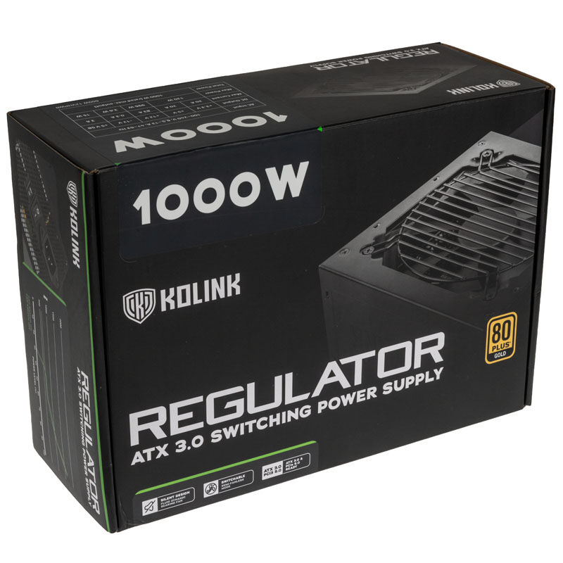Kolink Regulator 80 PLUS Gold power supply, ATX 3.0, PCIe 5.0, modular - 1000 watts