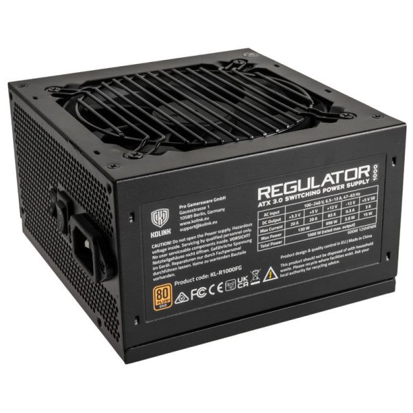 Kolink Regulator 80 PLUS Gold power supply, ATX 3.0, PCIe 5.0, modular – 1000 watts
