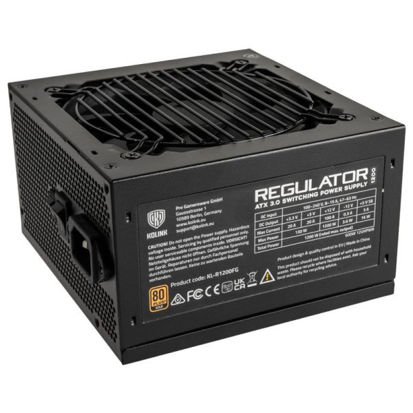 Kolink Regulator 80 PLUS Gold power supply, ATX 3.0, PCIe 5.0, modular – 1200 watts