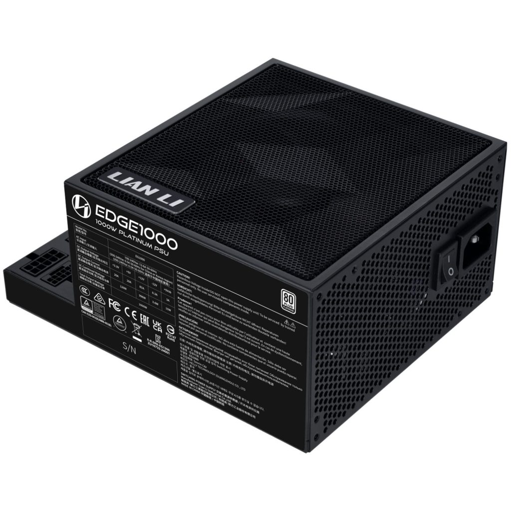 Lian Li EDGE EG1000 80 PLUS Platinum power supply, PCIe 5.1, ATX 3.1 - 1000 Watt, black : image 3