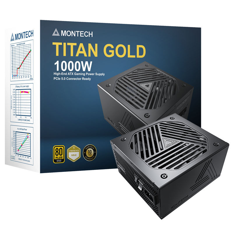 Montech Titan Gold 1000W - 80 PLUS and Cybenetics Gold, modular, PCIe 5.0 - 1000 Watt